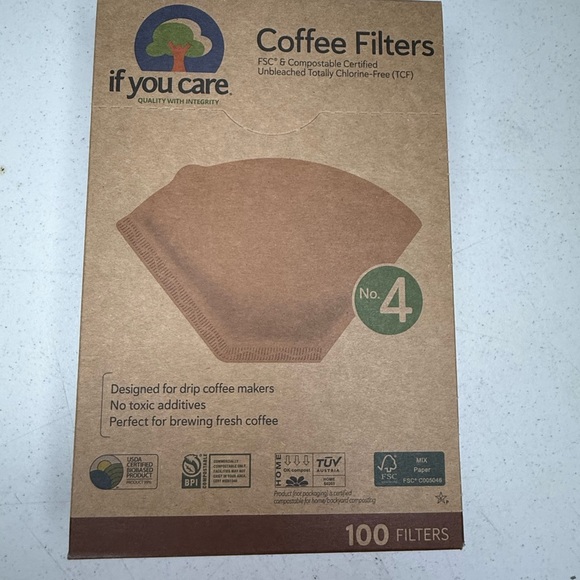 400 #4 Coffee Filters FSC Certified Compostable Unbleached Chlorine Free - Picture 3 of 5
